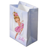 Ballerina Girl Pink, Paarse  Ballet Dance Medium Cadeauzakje (Voorkant Gekanteld)