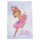 Ballerina Girl Pink, Paarse  Ballet Dance Medium Cadeauzakje (Voorkant)