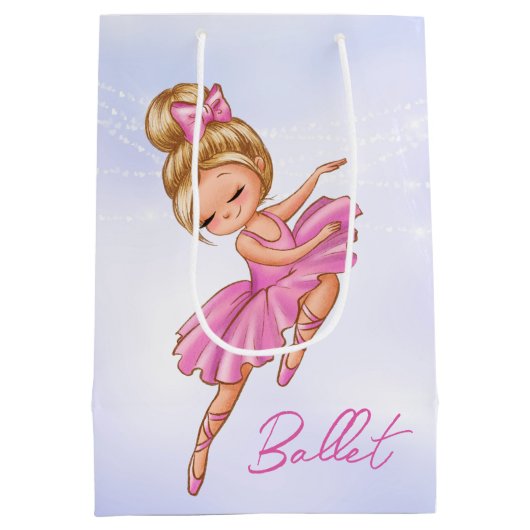Ballerina Girl Pink, Paarse  Ballet Dance Medium Cadeauzakje (Achterkant)