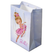 Ballerina Girl Pink, Paarse  Ballet Dance Medium Cadeauzakje (Achterkant Gekanteld)