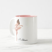 Ballerina Girl Pose gepersonaliseerd Tweekleurige Koffiemok (Voorkant links)