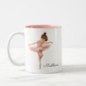 Ballerina Girl Pose gepersonaliseerd Tweekleurige Koffiemok (Links)