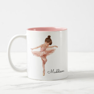 Ballerina Girl Pose gepersonaliseerd Tweekleurige Koffiemok