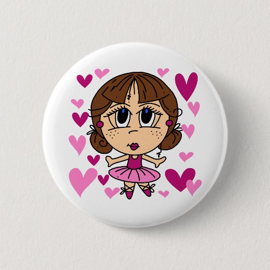 Ballerina Girl Ronde Button 5,7 Cm (Voorkant)