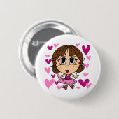 Ballerina Girl Ronde Button 5,7 Cm (Voorkant /achterkant)