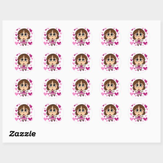 Ballerina Girl Ronde Sticker (Vel)