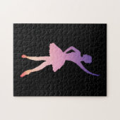 Ballerina girl silhouette roze paars legpuzzel (Horizontaal)