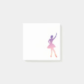 Ballerina girl silhouette roze paars post-it® notes (Voorkant)