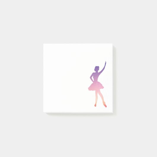 Ballerina girl silhouette roze paars post-it® notes (Voorkant)