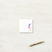 Ballerina girl silhouette roze paars post-it® notes (Op bureau)