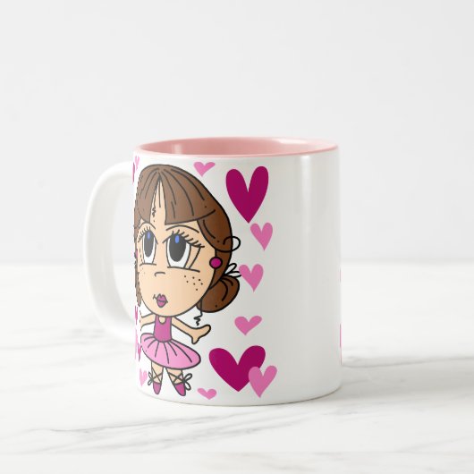 Ballerina Girl Tweekleurige Koffiemok (Voorkant links)