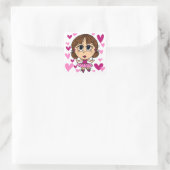 Ballerina Girl Vierkante Sticker (Tas)