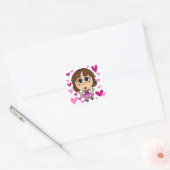 Ballerina Girl Vierkante Sticker (Envelop)
