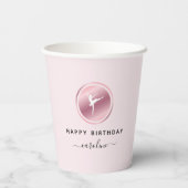 Ballerina Girls Ballet Pink Rose Gold Dancing Papieren Bekers (Achterkant)