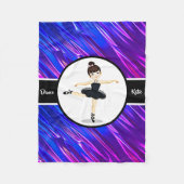 Ballerina Girls Blue/Paarse Dance Ballet Fleece Deken (Voorkant)