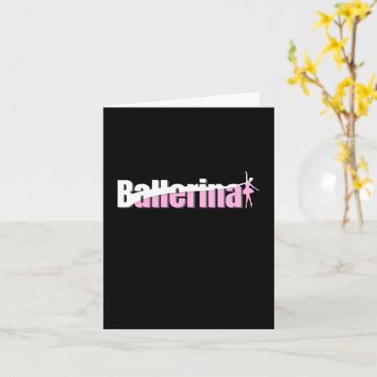 Ballerina - Girly Ballet Abstracte Swish Art Kaart (Gele Bloem)