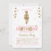 Ballerina Glitter Ballet Birthday Uitnodiging (Voorkant)