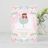 Ballerina Glitter Birthday Kaart (Staand voorkant)