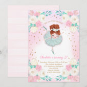 Ballerina Glitter Birthday Kaart (Voorkant / Achterkant)