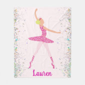 Ballerina Glitter Confetti Personalized Design Fleece Deken (Voorkant)