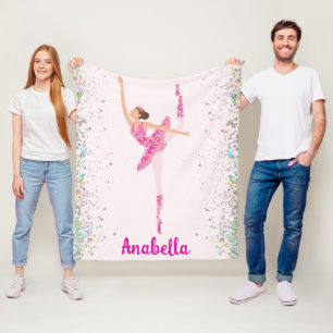 Ballerina Glitter Confetti Personalized Design Fleece Deken