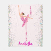 Ballerina Glitter Confetti Personalized Design Fleece Deken (Voorkant)