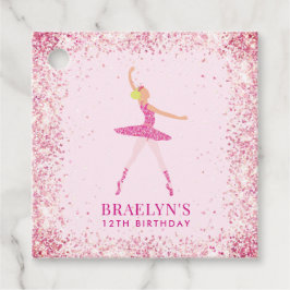Ballerina Glitter Confetti Verjaardag Ontwerp Bedankjes Labels
