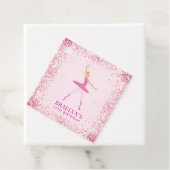 Ballerina Glitter Confetti Verjaardag Ontwerp Bedankjes Labels (In situ)