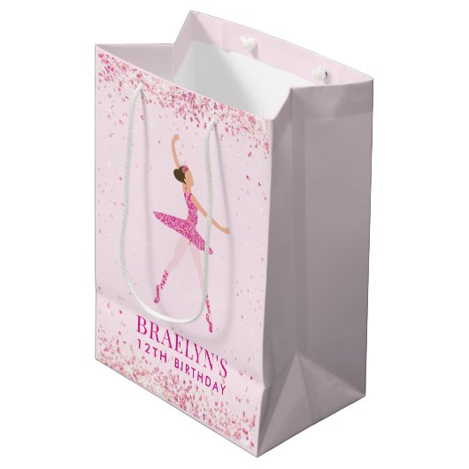 Ballerina Glitter Confetti Verjaardag Ontwerp Medium Cadeauzakje