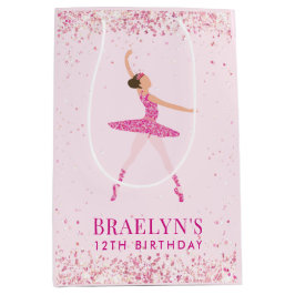 Ballerina Glitter Confetti Verjaardag Ontwerp Medium Cadeauzakje