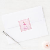 Ballerina Glitter Confetti Verjaardag Ontwerp Vierkante Sticker (Envelop)