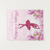 Ballerina Glitter Gefeliciteerd Tapijt Wandkleed (Voorkant (horizontaal))