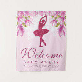 Ballerina Glitter Welkom Baby Baby Shower Wandkleed