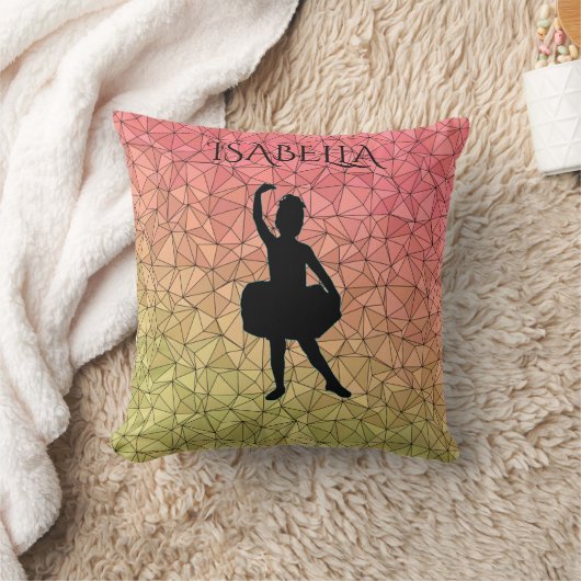 Ballerina gooit kussen met een gepersonaliseerde n (Deken)