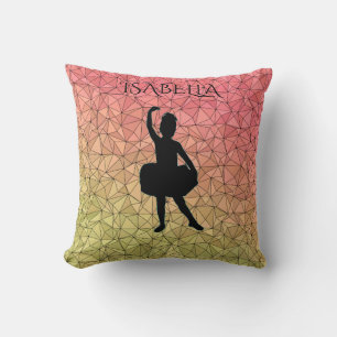 Ballerina gooit kussen met een gepersonaliseerde n