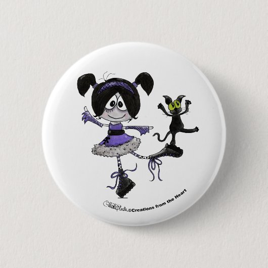 Ballerina Gothic Stijl Ronde Button 5,7 Cm (Voorkant)