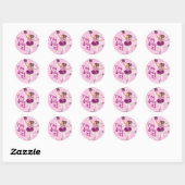 Ballerina graceful dansende sticker brunette/roze (Vel)