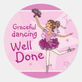 Ballerina graceful dansende sticker brunette/roze (Voorkant)