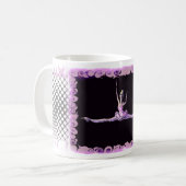 Ballerina Grande Jete Polka Dot Background Mok (Voorkant links)
