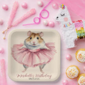 Ballerina Hamster Meisje Verjaardag Bedankt Papieren Bordje (Feest)