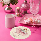 Ballerina hamster meisje verjaardag kartonnen onderzetters