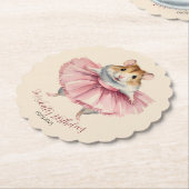 Ballerina hamster meisje verjaardag kartonnen onderzetters (Gekanteld)
