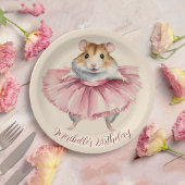 Ballerina hamster meisje verjaardag papieren bordje