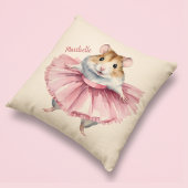 Ballerina Hamster Meisjes Gepersonaliseerd Kussen