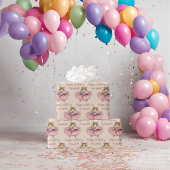 Ballerina Hamster Meisjes Gepersonaliseerde verjaa Cadeaupapier