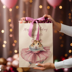 Ballerina Hamster Meisjes Gepersonaliseerde verjaa Medium Cadeauzakje