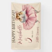 Ballerina Hamster Meisjes Gepersonaliseerde verjaa Spandoek (Verticaal)