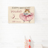 Ballerina Hamster Meisjes Gepersonaliseerde verjaa Spandoek (Insitu)