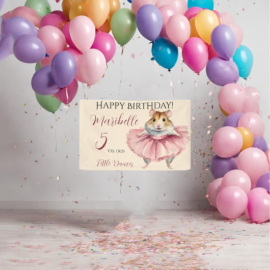 Ballerina Hamster Meisjes Gepersonaliseerde verjaa Spandoek