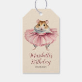Ballerina Hamster Meisjes Verjaardag Bedankt Cadeaulabel (Achterkant)